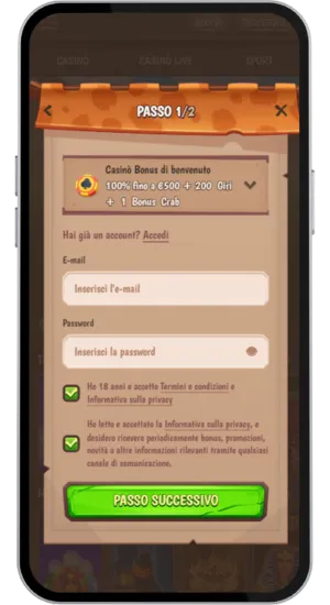 Crea un Account
