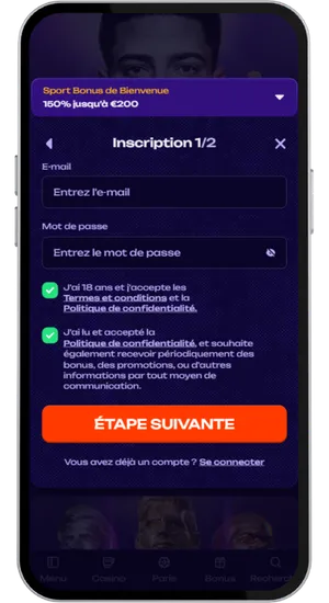 Formulaire d’inscription de casino en ligne français avec dépôt minimum de 10 EUR